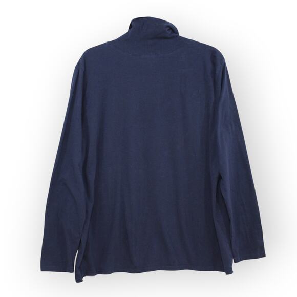 Erika Turtleneck XL Navy Blue • 95% Cotton 5% Elastane Missy - Picture 2 of 4
